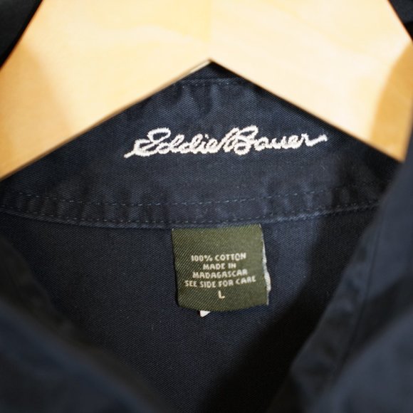 Vintage Eddie Bauer Black Button Up - Picture 2 of 4